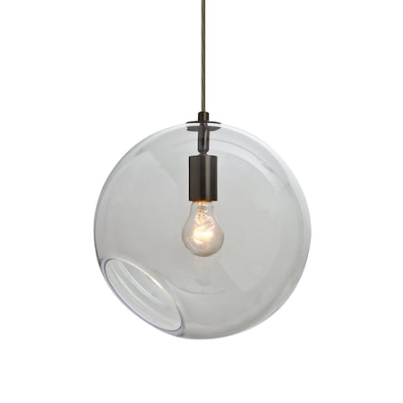 Besa Lighting Maestro 12 Cord Pendant, Clear, Bronze Finish, 1x60W Medium base 1JT-MAESTRO12CL-BR